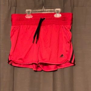 Pink adidas workout shorts